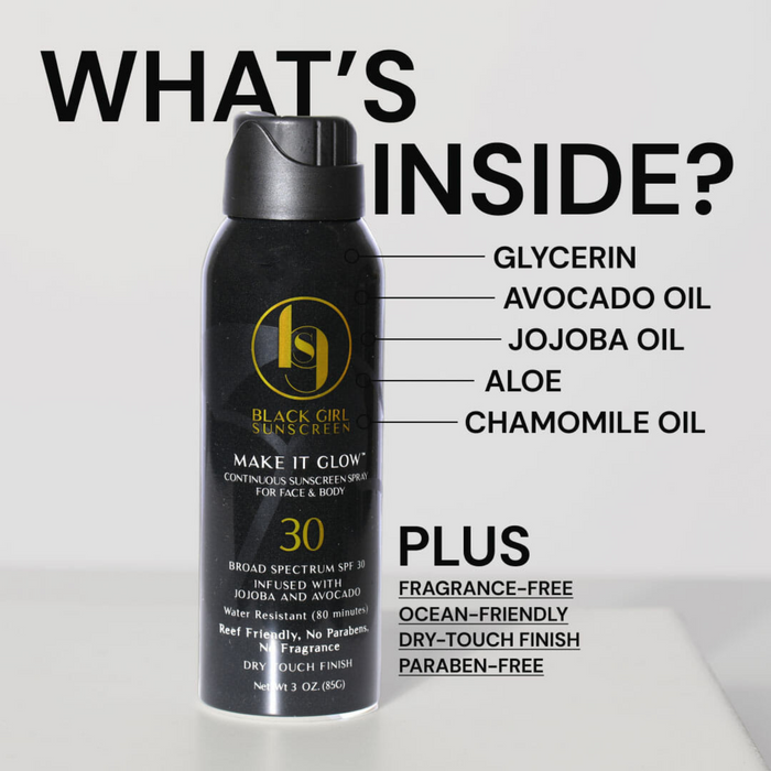 BLACK GIRL SUNSCREEN Make It Glow Sunscreen Spray 3oz