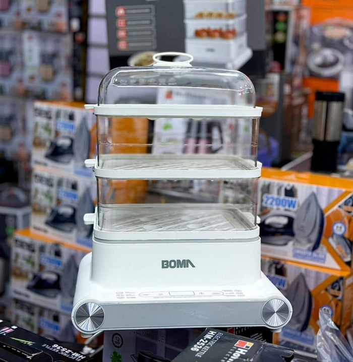 Boma 3-Tier Electric Food Steamer | Large Capacity | Healthy Cooking | Timer Control