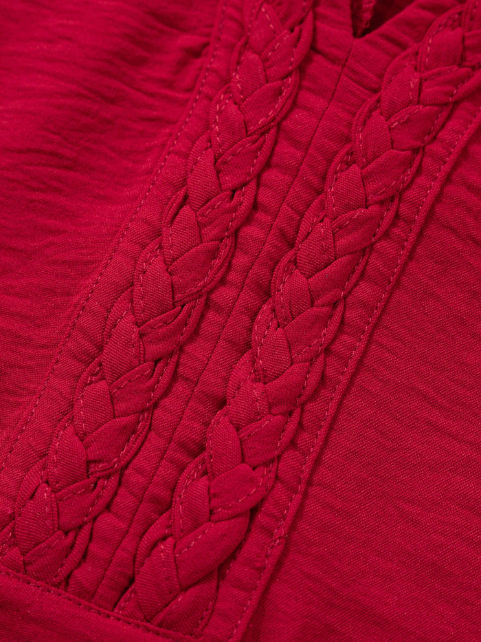 Braided Detail Half Sleeve Blouse