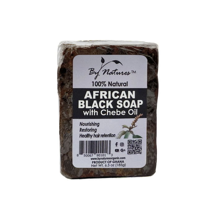 By Natures African black soap with chebe oil 100 percent natural nourishing bar for hair and skin care