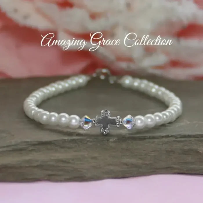 CA Classic Rhodium Cross Pretty 6.5 " Bracelet