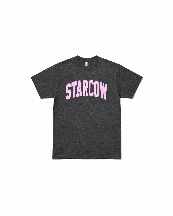 College Tee Charcoal Rose