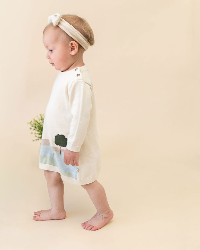 Farm House Baby Knit Tunic Dress (Organic Cotton) - Model