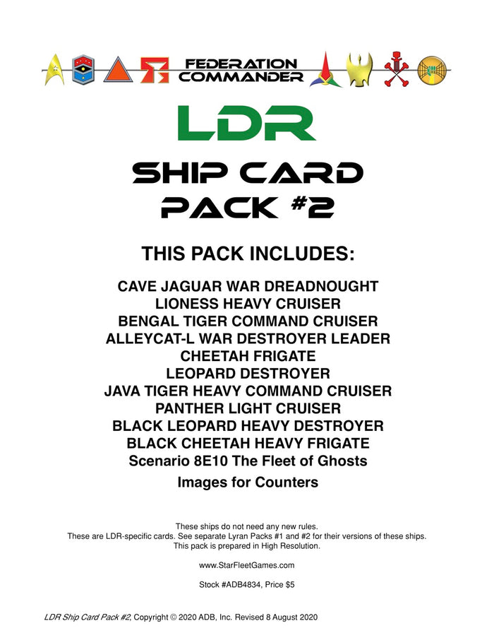 Federation Commander: LDR Ship Card Pack #2