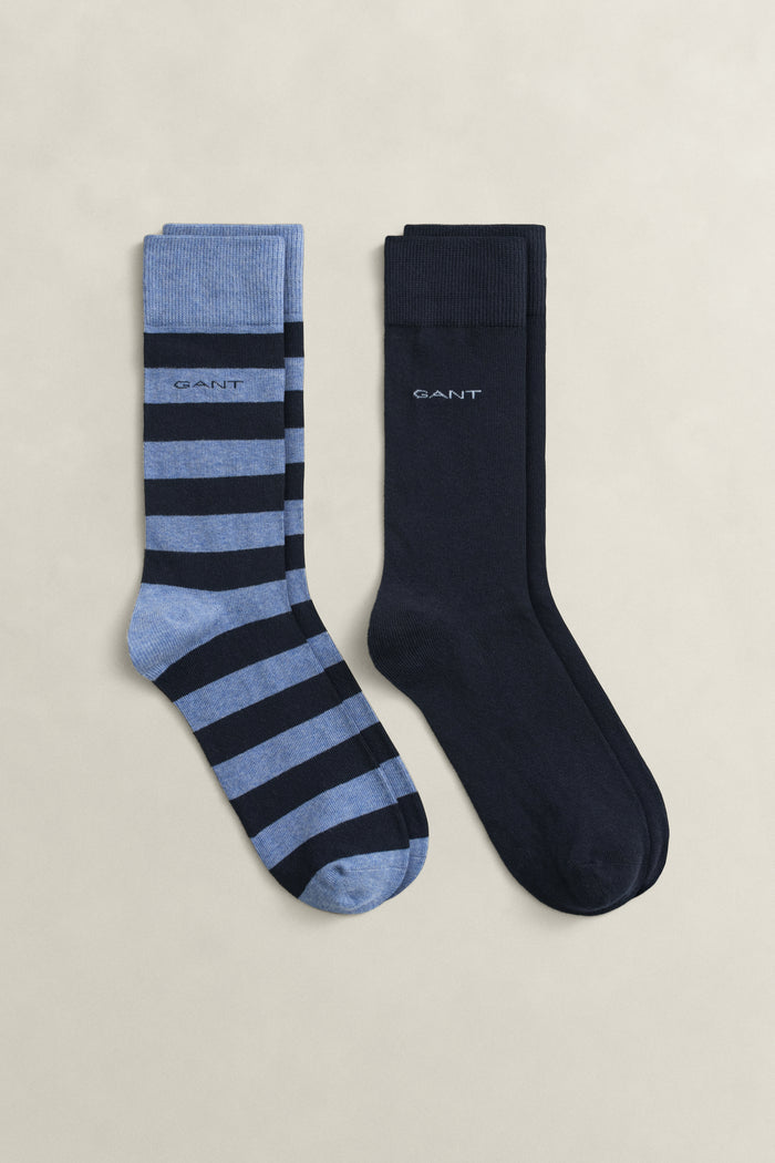 Gant Barstripe & Solid Socks 2PK