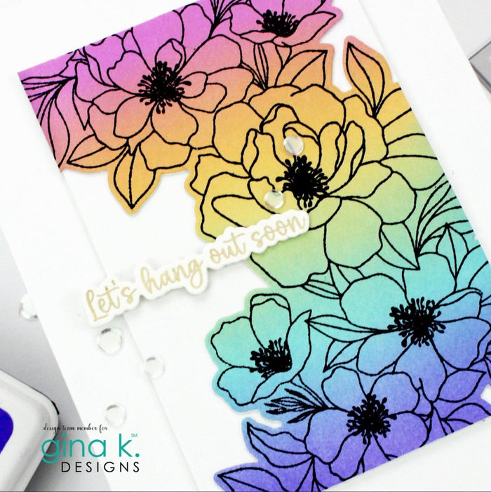 Gina K. Designs - Poly-Glaze Foiling Sheets - Lovely Notes. 10 sheets – 4 1/4 X 5 1/2.The new Poly-Glaze Foiling Sheets are a fun way to add foil to your paper crafting projects! These sheets are printed with a Poly-Glaze coating that allows you to use Deco-foil without getting black spots or dropouts. Ontario Canada. Card by brand ambassador.