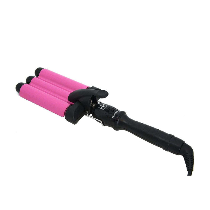 Hot & Hotter 3 Barrel Waver Curling Iron 1 Inch, 1 Count, Black & Pink