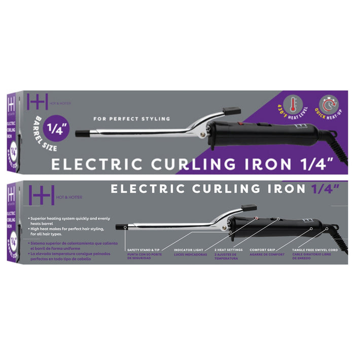 Hot & Hotter Electric Curling Iron 1/4 Inch, 1 Count, Silver
