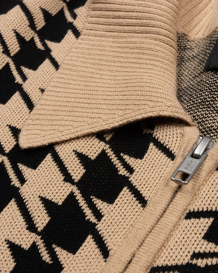 Houndstooth Cardigan Irish Cream