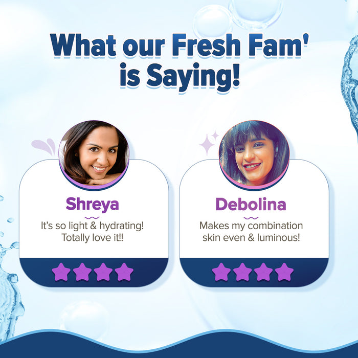 Illuminate moisturizer review card with Fresh Fam ratings
