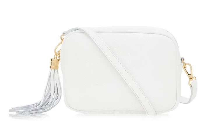Italian Leather Camera Bag with Zipper Tassel