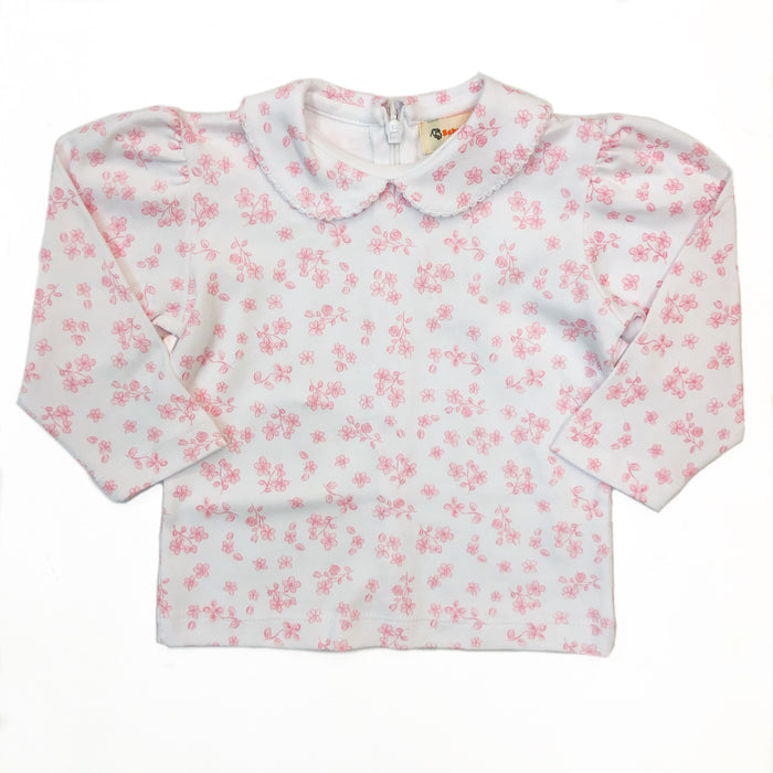Luigi Pink Flower Knit Blouse