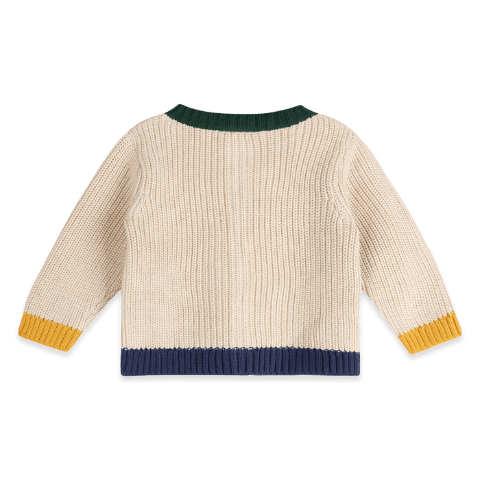Organic Cotton Otis Chunky Knit Baby Cardigan, Back