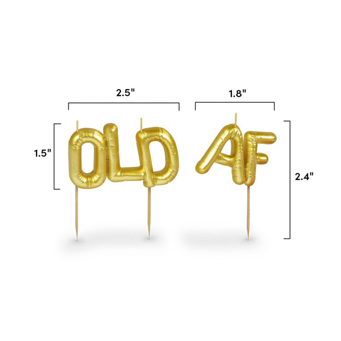 Pair of Fred & Friends Old AF party candles with humorous, vintage-style design, perfect for celebration decorations.
