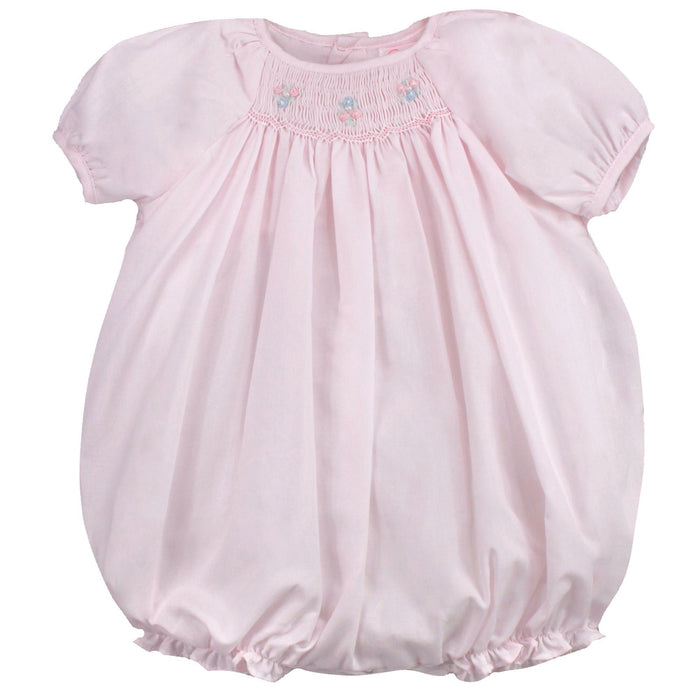 Petit Ami Center Smocked Pink Bubble