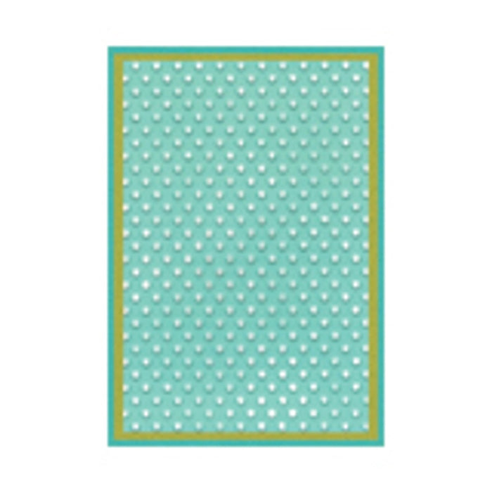 Sizzix - 3D Textured Impressions Embossing Folder w/A6 Stencil by Tim Holtz and Stacy Parks - Rock the Dots. Available at Embellish Away located in Bowmanville Ontario Canada.