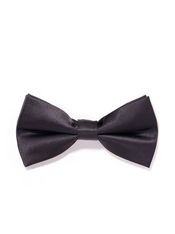 Solid Black Ready Tied Bow Tie