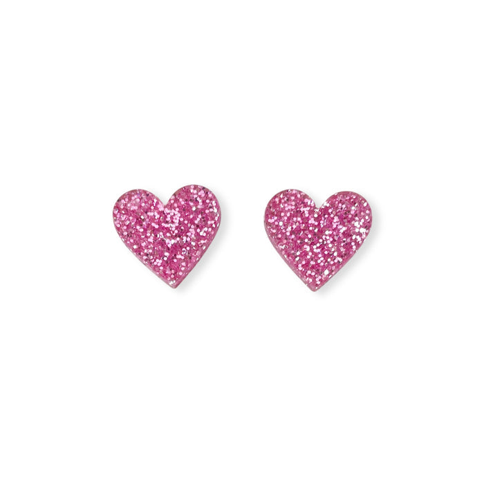 TINY HEARTS - pink glitter