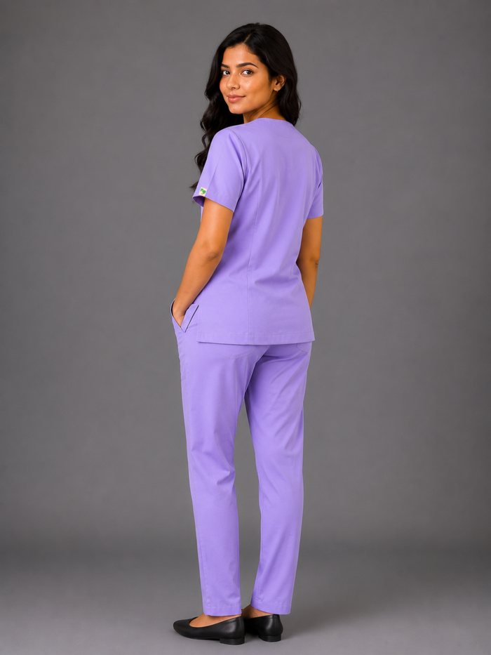 TSM ELITE 6 POCKET ZIPPER (PURPLE) WOMEN SCRUB