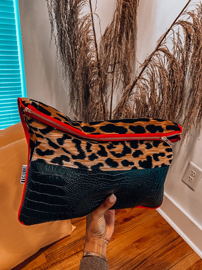 Velvet Leopard Gator Remix Clutch image 1