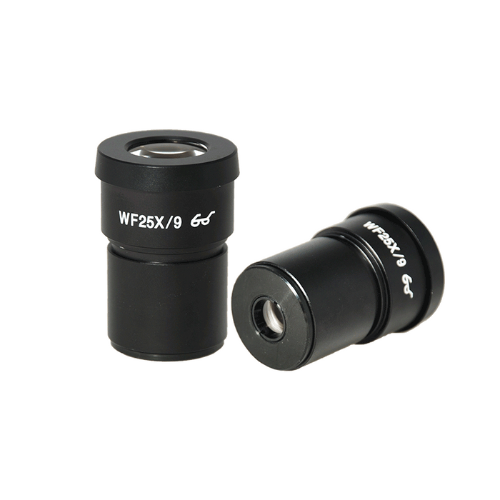 WF 25X Widefield Microscope Eyepieces, High Eyepoint, 30mm, FOV 9mm (Pair)