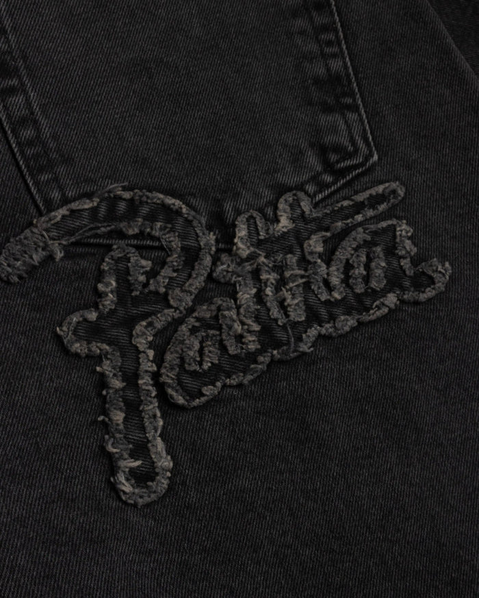 Whiskers Denim Shorts Black