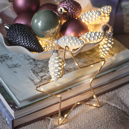 10 Glass Pinecone LED String Lights