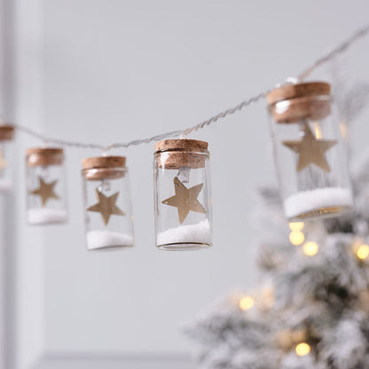 10 Star Glass Bottle LED String Lights