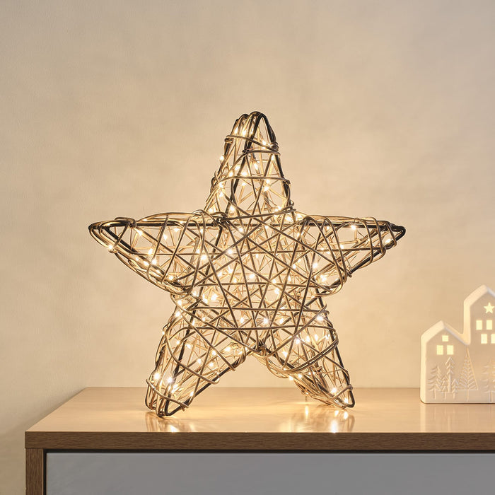 35cm Studley Rattan LED Star