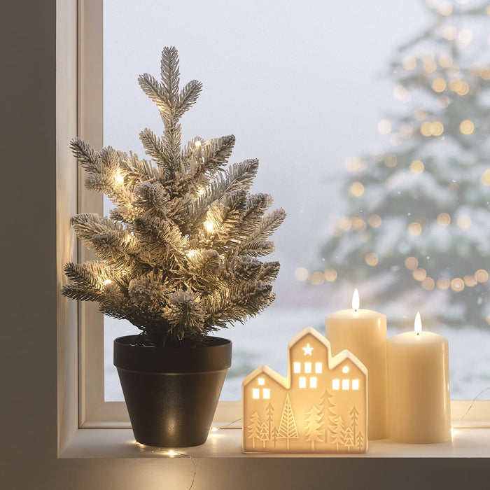 45cm Pre Lit Snowy Christmas Tree
