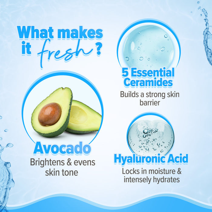 Ceramide moisturizer with avocado and hyaluronic acid