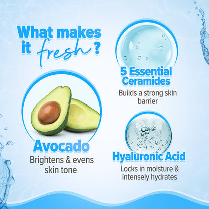 Ceramide moisturizer with avocado and hyaluronic acid