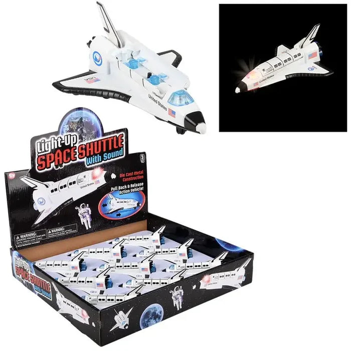 6" Diecast Pull Back Space Shuttle with Lights