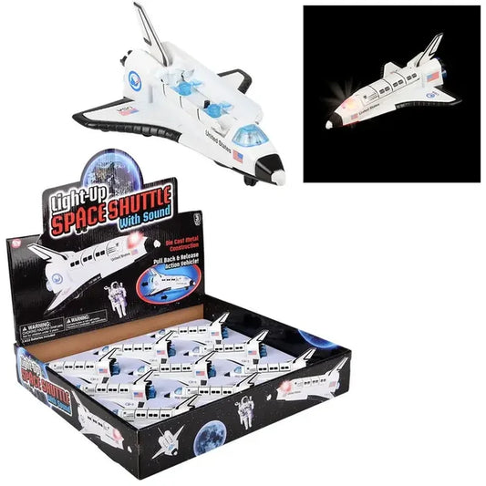 6" Diecast Pull Back Space Shuttle with Lights