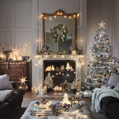 60cm Pre Lit Snowy Christmas Tree