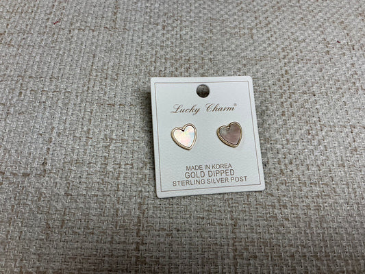 Opalite heart-shaped earrings by SM Style featuring translucent, glowing stones with silver hooks for elegant wear.