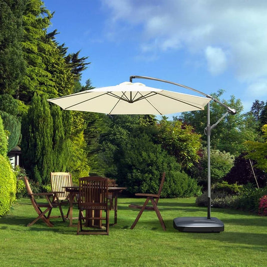 Adjustable Outdoor Cantilever Umbrella 2.5M - Canvas with Stand & Base