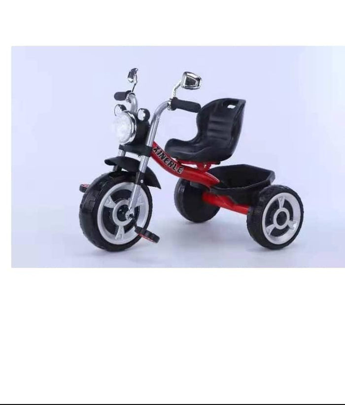 Adventure Kids Motorcycle Tricycle | Motorbike Style | Headlight | Padded Seat | Rear Tray | Ages 1-5 | Red