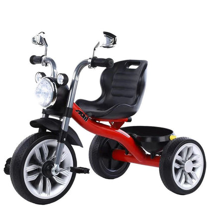 Adventure Kids Motorcycle Tricycle | Motorbike Style | Headlight | Padded Seat | Rear Tray | Ages 1-5 | Red