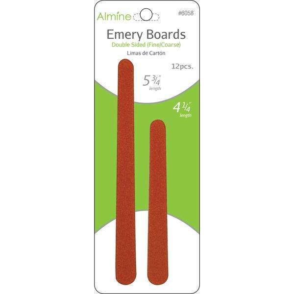 Almine Emery Boards 5 3/4 Inch & 4 1/4 Inch, 12 Count, Red