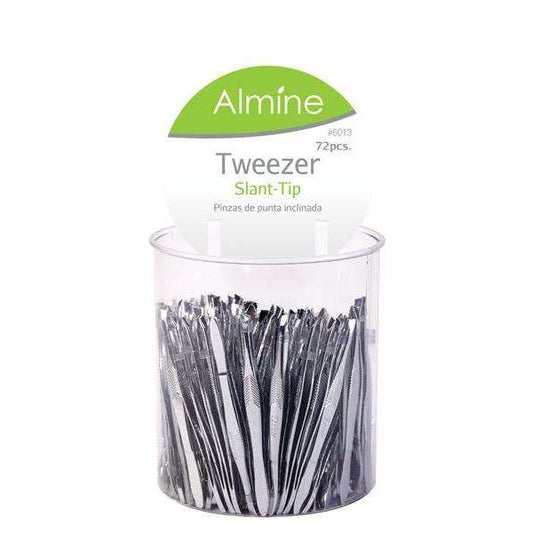 Almine Slant Tip Tweezer 72Ct