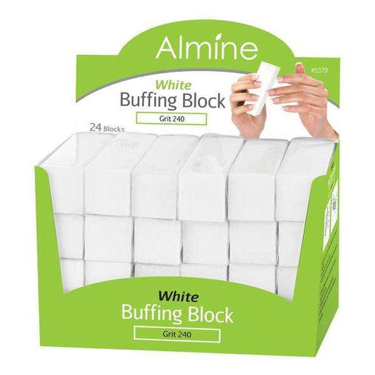 Almine White Buffing Block Display, 24 Count, White