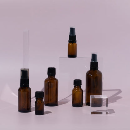Amber Glass Bottle - (Serum / Gel Pump) - 50ml - 18mm