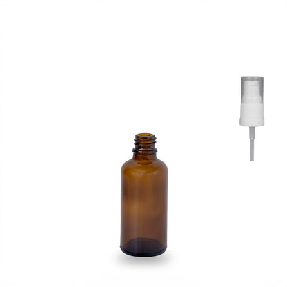Amber Glass Bottle - (Serum / Gel Pump) - 50ml - 18mm
