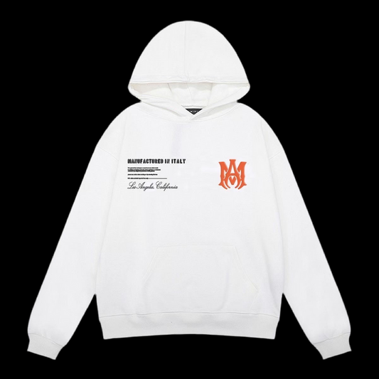 Amiri ‘Manafactured In Italy’ Hoodie White