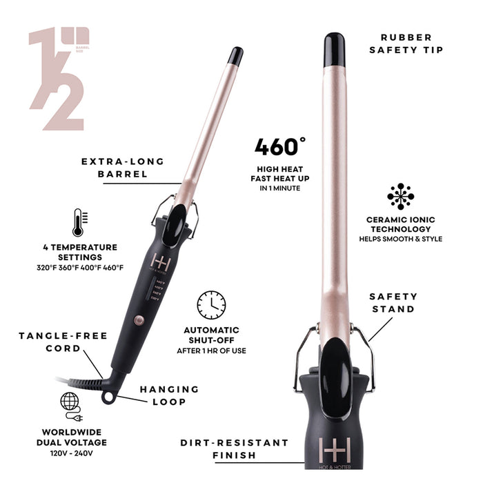 Annie Extra Long Ceramic Tourmaline Curling Iron 1/2 Inch #5887