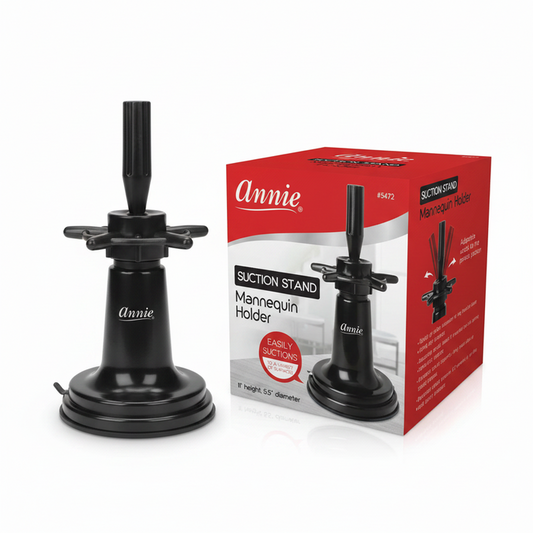 Annie Mannequin Holder with Suction Table Stand, 1 Count, Black