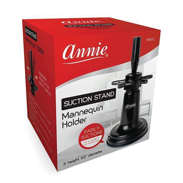 Annie Mannequin Holder with Suction Table Stand, 1 Count, Black
