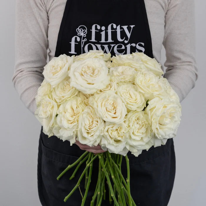 Aspen White Novelty Rose Apron - Image