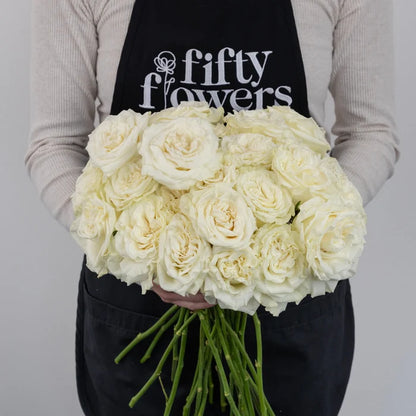 Aspen White Novelty Rose Apron - Image